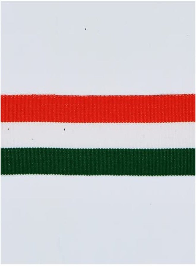 Delite Ribbons شريط غروغرين ثلاثي الألوان لعلم الهند/بهارات للزينة، والأعمال اليدوية، والحواف، والاحتفال بالأعياد الوطنية مثل يوم الجمهورية، ويوم الاستقلال، إلخ (طول 10 أمتار) - (0.5 بوصة) - Image 2